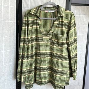 Free people M , long sleeve polo